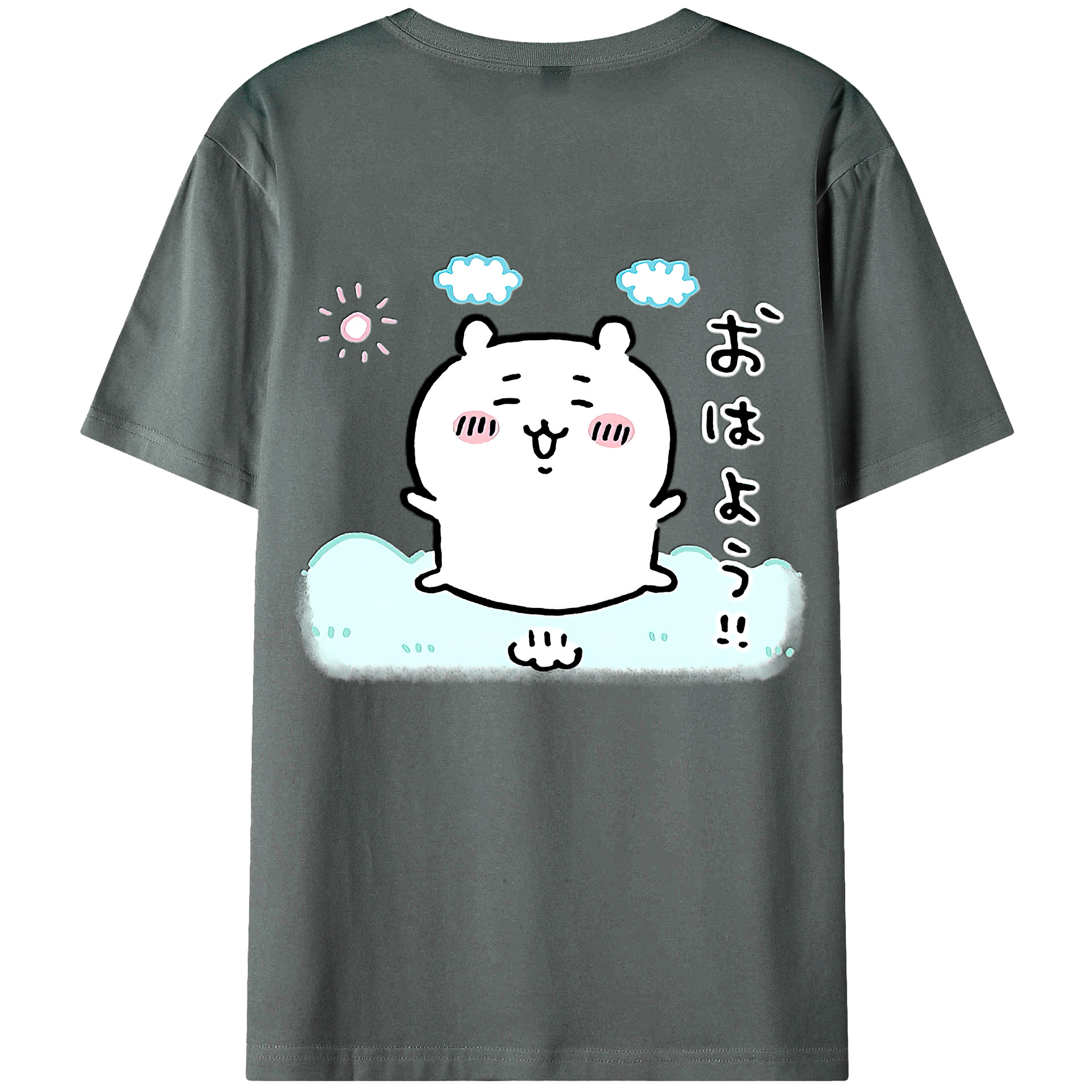 （画像用） ちいかわ ちいかわ Chii-kawa chiikawa 綿100％ メンズ半袖Tシャツ（バックプリント） 通気性